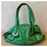 Makowsky Green Perforated Leather Shoulder Bag
