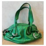 Makowsky Green Perforated Leather Shoulder Bag