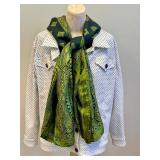 Pur Amici Polka Dot Jacket & Green/Gold Scarf (2-Piece Set)