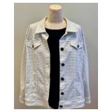 Pur Amici Polka Dot Jacket & Green/Gold Scarf (2-Piece Set)