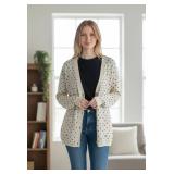 Lafayette 88 Black Sleeveless Top & Rosemunde Denmark-Designed Cardigan Beige with Black Polka Dots