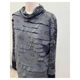 NNNC Designed By Kim KF21602 XL Knit Top - Layered Distressed Texture