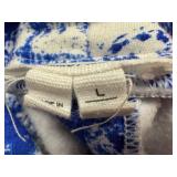 Helmut Lang Blue White Paint-Splatter Hoodie - Size L