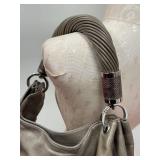 Michael Kors Metallic Taupe Leather Tote Bag - 3 Interior Pockets (Zip Pocket)