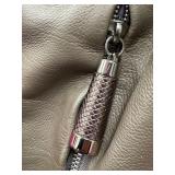 Michael Kors Metallic Taupe Leather Tote Bag - 3 Interior Pockets (Zip Pocket)