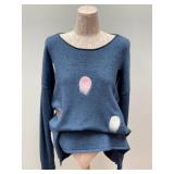 P. Luca Milano Knit Sweater - Blue Polka Dots - Size S