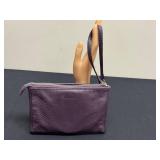 Cole Haan Purple Leather Wristlet - Woven Texture