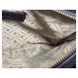 Cole Haan Purple Leather Wristlet - Woven Texture