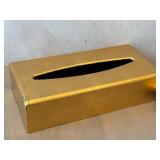 K - Floral Gold-Tone Vanity Set - Tissue Box Cover, Mini Perfume Bottle & Trinket Box