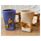 K - Peggy Turchette for Silvestri Dragonfly Mugs & Plates - Ceramic and Glass