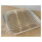 K - Vintage Mid-Century Glass Platter - Serving Tray