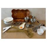 K - Pyrex Canister- Floral Fruit Band Clear Glass Jar (Retro Kitchen)