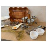 K - Pyrex Canister- Floral Fruit Band Clear Glass Jar (Retro Kitchen)