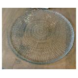 O -Vintage Iittala Solaris Glass Tray by Tapio Wirkkala and  Arcoroc Spiral Glass Platter 11.5 in