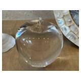 O - Crystal Palm Tree (5.5 in) - Lead Crystal Glass Apple & Heart-Shaped Photo Frame - Handcrafted in Brazil