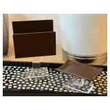 DR - Two Wastebaskets, Napkin Holder, Soap Holder and Decorative Tray