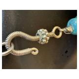 Three Beaded Necklaces - Clear Quartz Chunk, Green & Amethyst Beads, Delft Blue Porcelain Beads (Lot of 3)