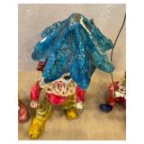 DR - Vintage Mexican Folk Paper Mache Clown Figurines - Hand-Painted 8-10.5 in Tall (Lot of 3)