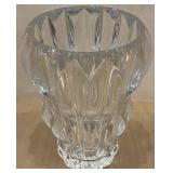 DR - Crystal Vase - Heavy-Cut Pattern, 10 in tall x 5 in diameter, Unmarked
