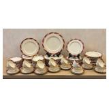 DR - Lenox Bellevue Maroon Dinnerware Set (Lot of 105)