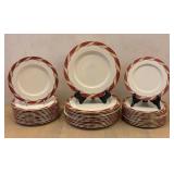 DR - Lenox Bellevue Maroon Dinnerware Set (Lot of 105)
