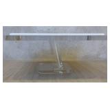 DR - Two Lucite Serving Trays including a Lucite White and Clear Countertop Pedestal Cake Stand and