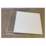 DR - Two Lucite Serving Trays including a Lucite White and Clear Countertop Pedestal Cake Stand and