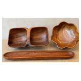 DR - Vintage Waikiki Woods Monkey Pod Hawaii - 3-Piece Serving Set