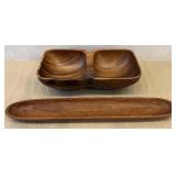 DR - Vintage Waikiki Woods Monkey Pod Hawaii - 3-Piece Serving Set