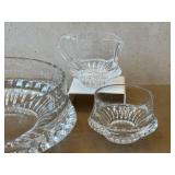DR - Gorham Nachtmann Lyric Crystal Serving Bowl with Creamer & Sugar Set
