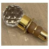 DR - 24K Gold-Plated Glass Bottle Stopper with Faceted Crystal Ball