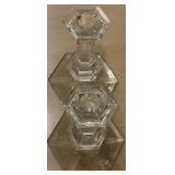 DR - Val Saint Lambert Crystal Candlesticks Pair - 7 in Tall