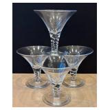 DR - Vintage Crystal Martini Glasses with Twisted Stems