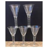 DR - Twisted Vintage Stem Crystal Wine Glasses