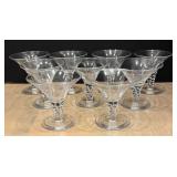 K - Nine Vintage Twisted Stemmed Martini Glasses