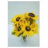Sunflowers In Clear Vase