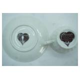 Vintage French Porcelain Tea Cups & Saucers Set