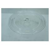Ribbed Clear Glass Pedestal Cake Stand