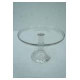 Clear Glass Pedestal Cake Stand. 9.25" diameter by 6" tall