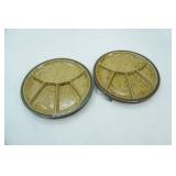 Otagiri Speckled Stoneware Divided fondue/sushi plates. Set of 4