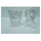 Porcelain Angel Figurines. (the Angel playing the harp is music box)
