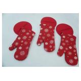 NEW Potholder Sets (3ct) Red w/White Snowflakes