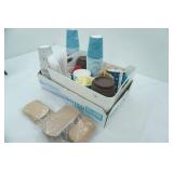 Caribou Coffee Disposable Cups, Lids, Stir Sticks, Sugars and Poly Container