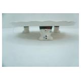 Ceramic Snowman Cake Plate, Snowman Plates and Holiday Themed Bowls