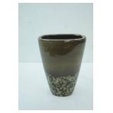 Tall Glazed Ceramic Vase. 5"x 7"x 10" tall