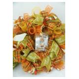Fabric Mesh Wreaths. 2 Fall Themed, 1 Mothers Day Themed. NEW