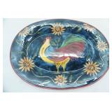 Oval Ceramic Rooster Platter. Certified International. Susan Winget