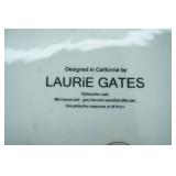 Laurie Gates Ceramic Cake Stand (dessert/appetizer plate) Red Floral