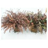 Artificial Dried Eucalyptus Arrangements in Metal Planters (2ct)