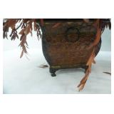 Artificial Dried Eucalyptus Arrangements in Metal Planters (2ct)